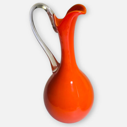 Empoli Vintage Green And Orange Glass Jugs - Green/Orange