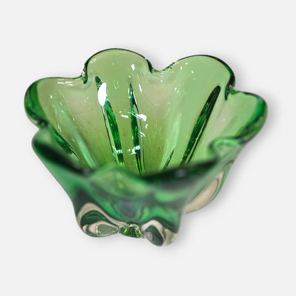 Murano Vintage Green Glass Bowl/Vase - Green