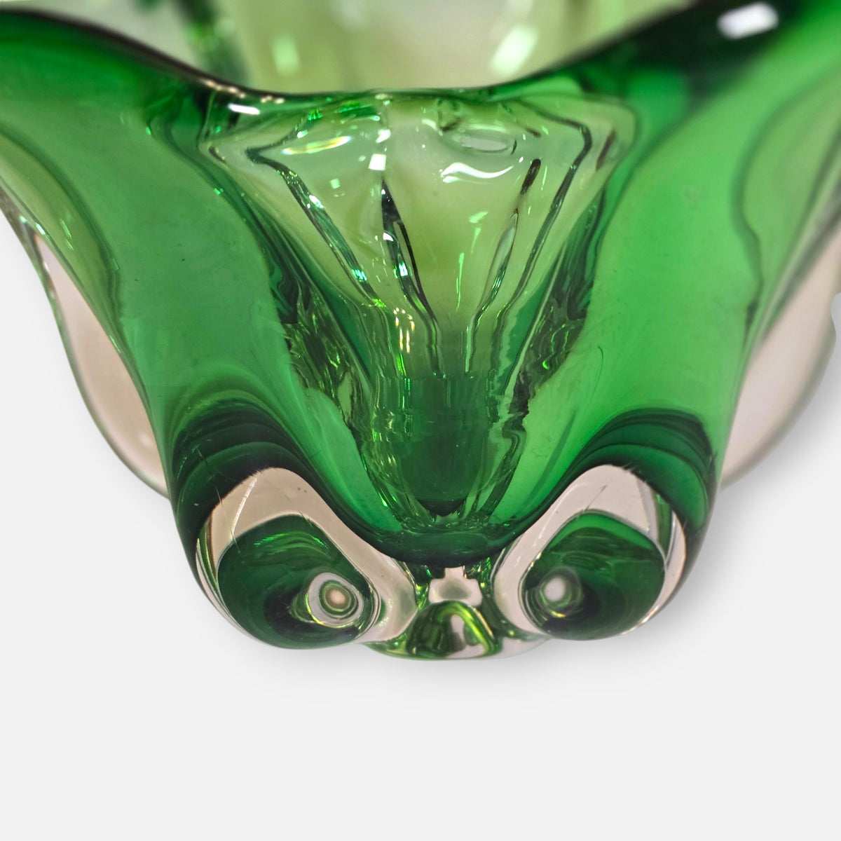 Murano Vintage Green Glass Bowl/Vase - Green