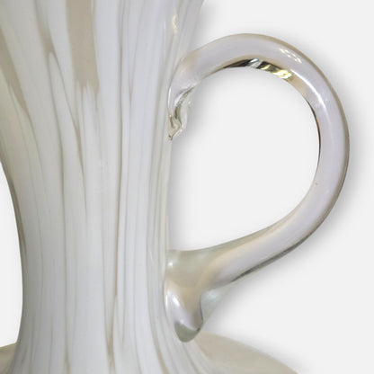 Empoli Vintage White Mottling Colour Glass Jug - White