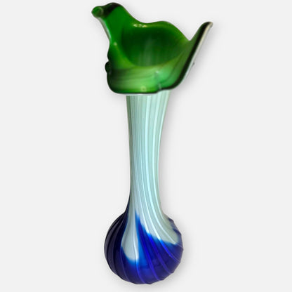 Jack In The Pulpit Italian Blue And Green Stem Vase - Blue/Green