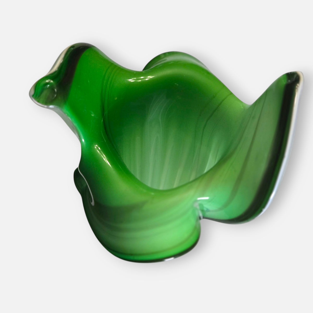 Jack In The Pulpit Italian Blue And Green Stem Vase - Blue/Green