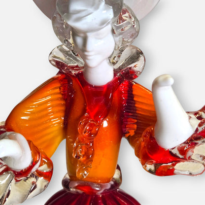 Murano Red And Orange Lady Glass Figurine - Red/Orange
