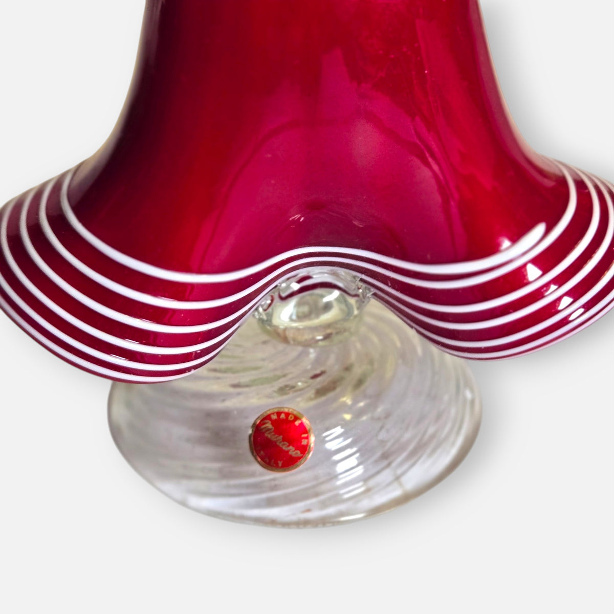 Murano Red And Orange Lady Glass Figurine - Red/Orange