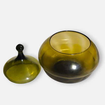 Empoli Vintage Apothecary Jar And Lid - Olive Green