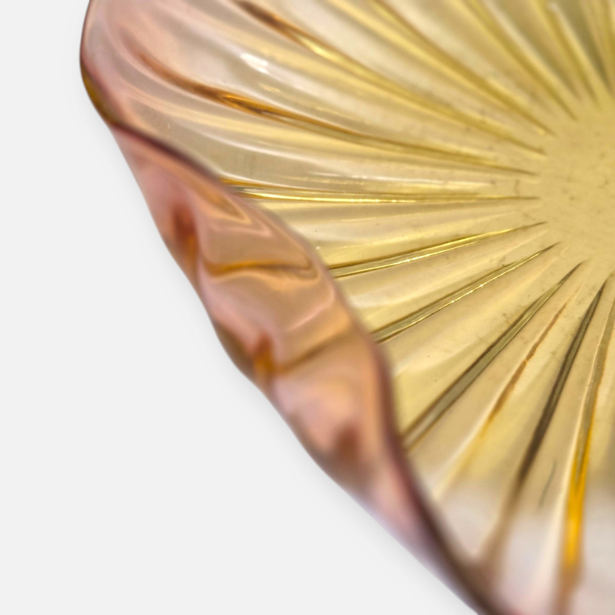 Murano Alfredo Barbini Pink And Champagne Gold Glass Bowl - Pink/Champagne