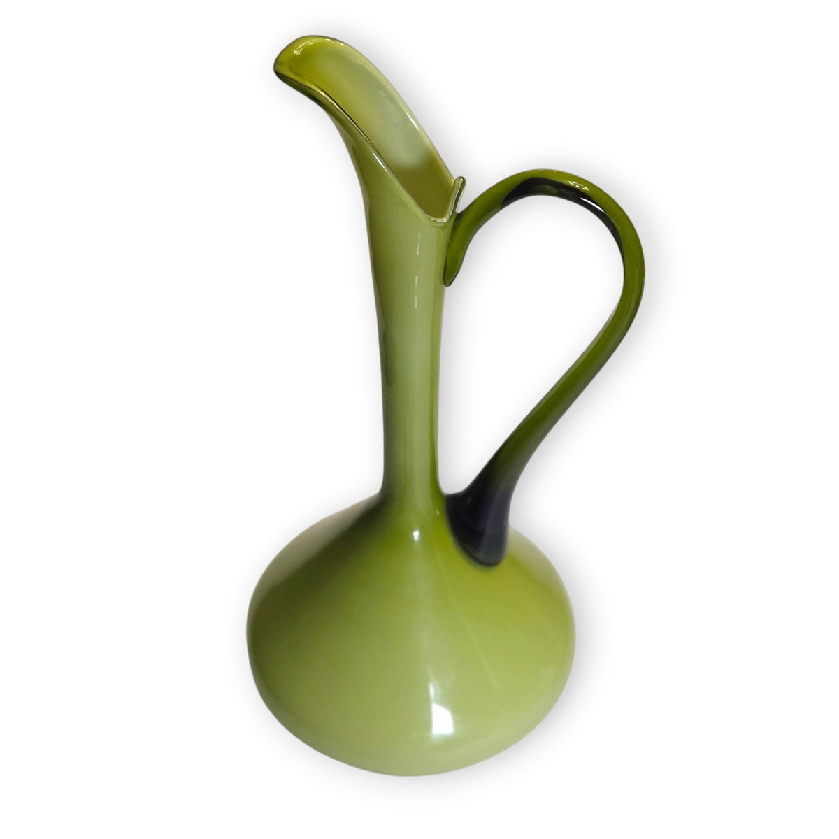 Empoli Vintage Olive Green Glass Jug - Green