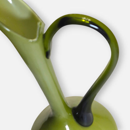 Empoli Vintage Olive Green Glass Jug - Green