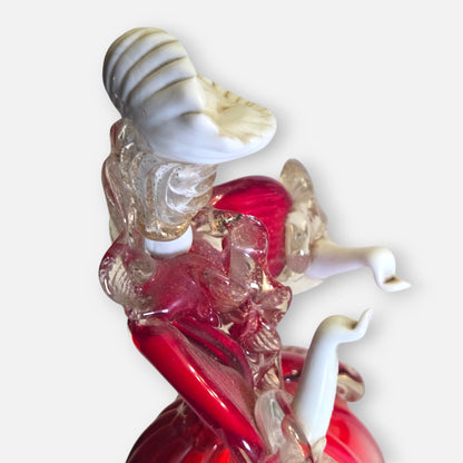 Murano Venetian Lady In Red Glass Figurine - Red