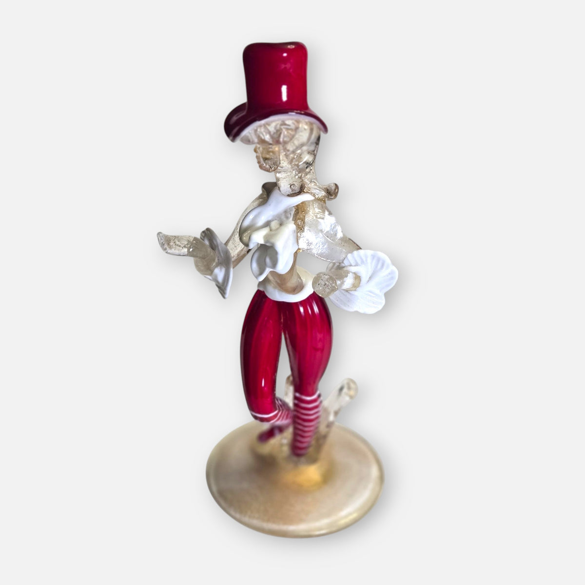 Murano Venetian Red Glass Man Figurine - Red