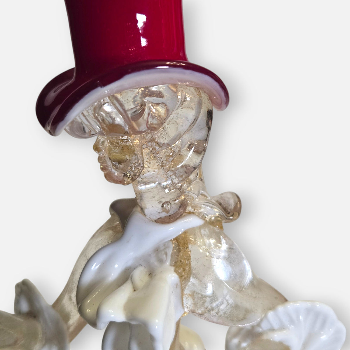 Murano Venetian Red Glass Man Figurine - Red