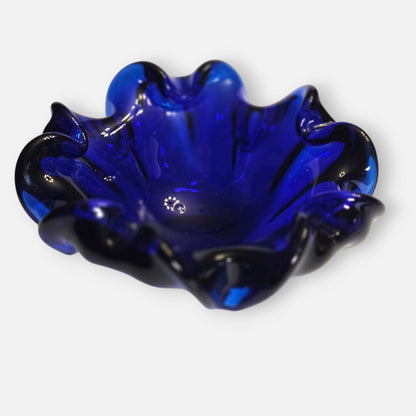 Murano Vintage Cobalt Blue Glass Bowl - Colbalt Blue