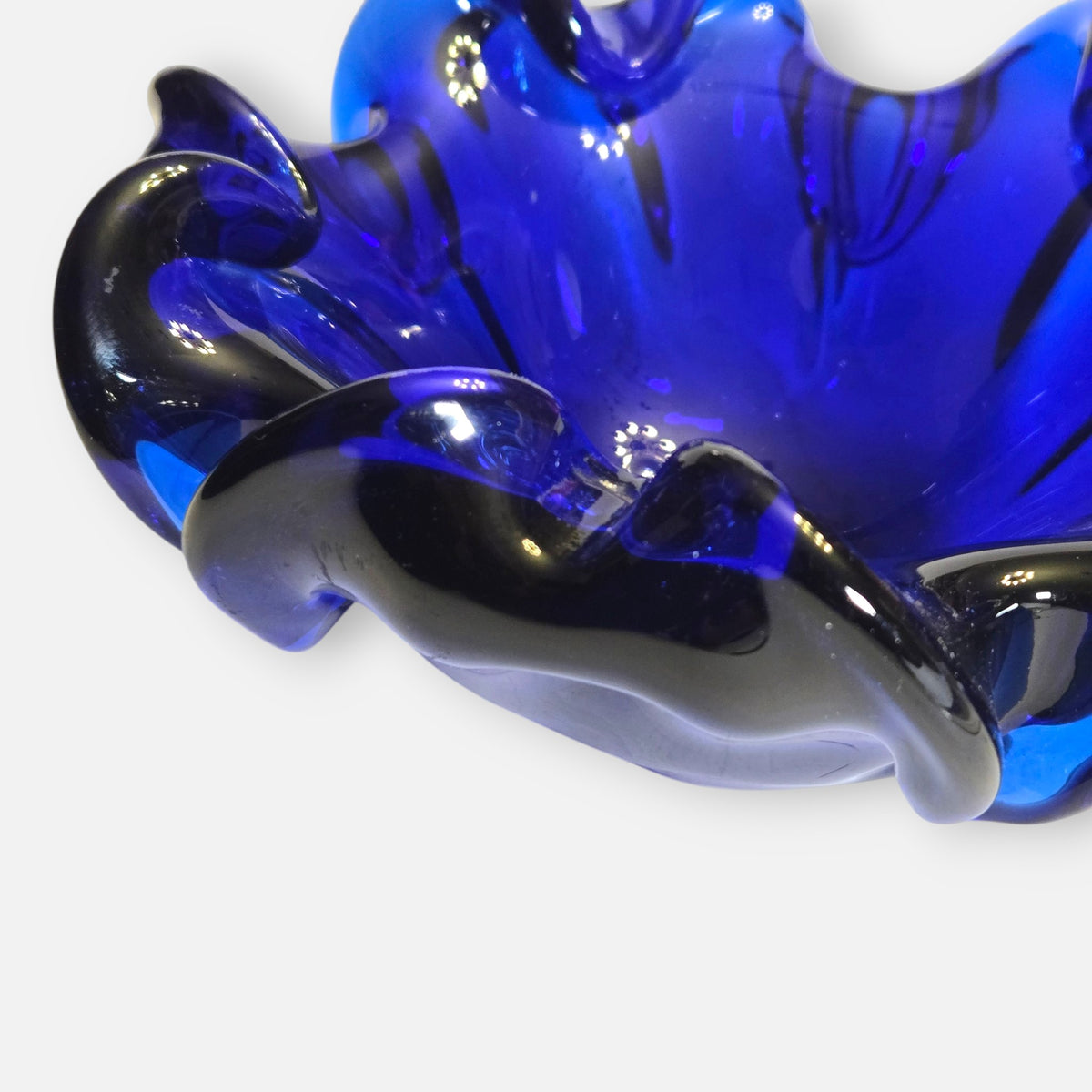 Murano Vintage Cobalt Blue Glass Bowl - Colbalt Blue
