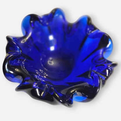 Murano Vintage Cobalt Blue Glass Bowl - Colbalt Blue