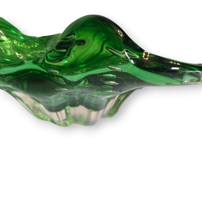 Murano Vintage Emerald Green Glass Bowl - Green