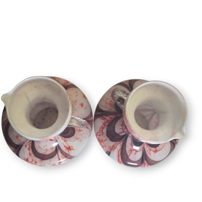 Empoli Burgundy, Brown And White Swirl Pattern Glass Jugs - Multi