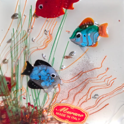Murano Vintage Glass Aquarium Sculpture - Multi