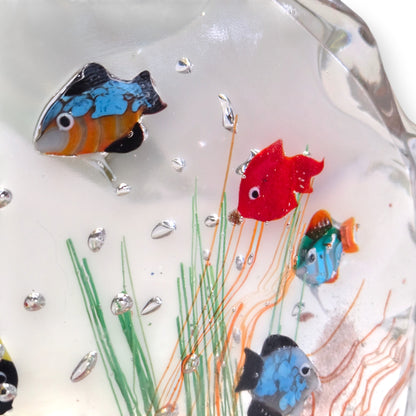 Murano Vintage Glass Aquarium Sculpture - Multi