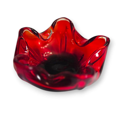 Murano Vintage Ruby Red Bowl/Ashtray - Ruby Red