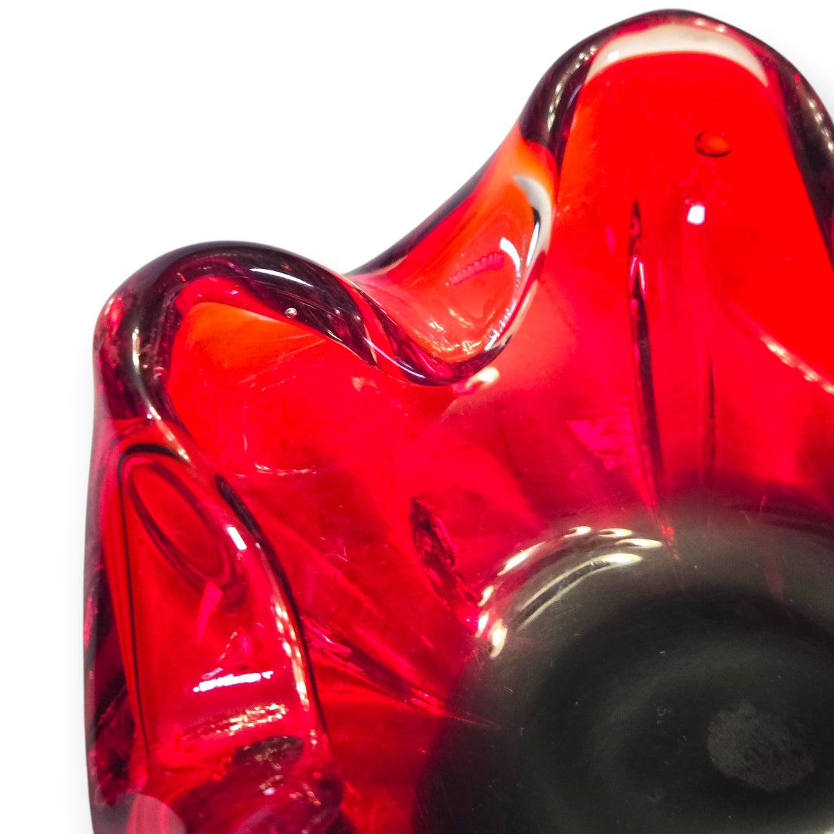 Murano Vintage Ruby Red Bowl/Ashtray - Ruby Red