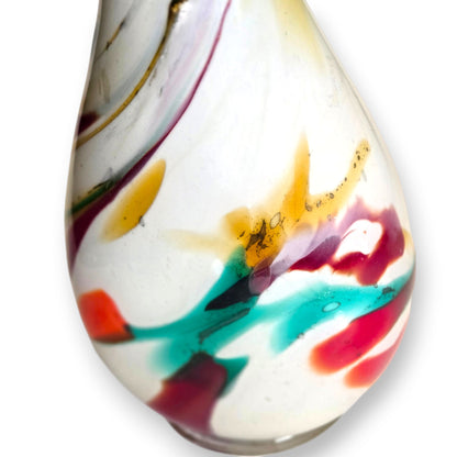 Empoli Vintage Coloured Marble Effect Glass Vase - Multi
