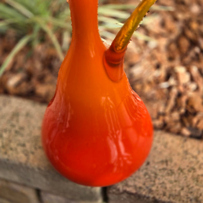 Empoli Vintage Fiery Red To Orange Glass Jug - Red/Orange