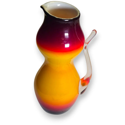 Empoli Amberina Yellow And Burgundy Glass Pitcher - Amberina