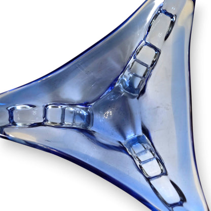 Vintage Mid Century Blue Art Glass Centrepiece Bowl - Blue