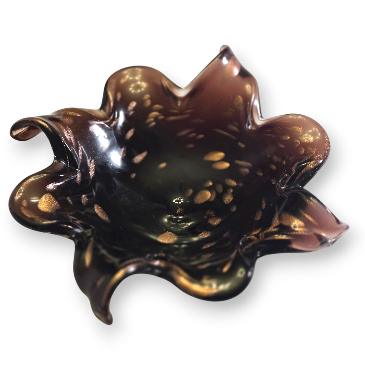 Murano Vintage Smoky Amethyst Glass Bowl - Amethyst