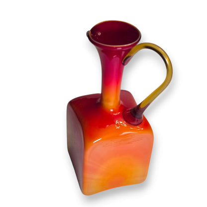 Empoli Amberina Red To Orange Glass Jug - Amberina