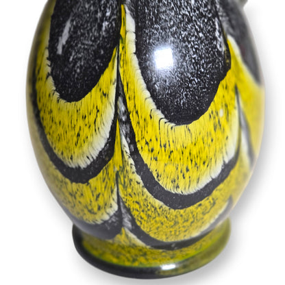Empoli Vintage Yellow And Black Pulled Pattern Glass Jug - Yellow/Black