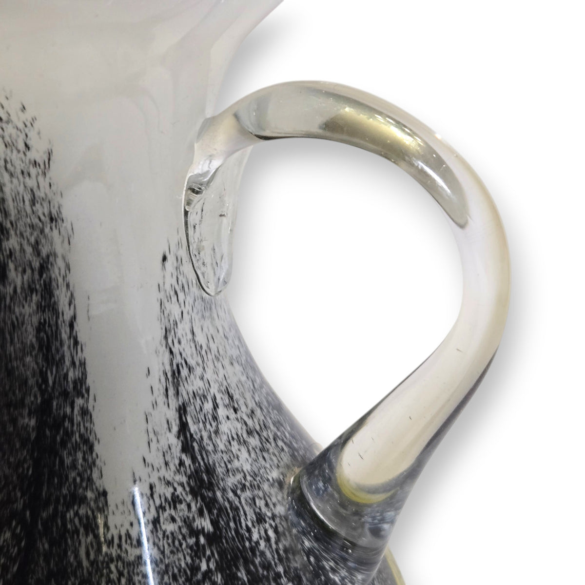 Empoli Vintage Yellow And Black Pulled Pattern Glass Jug - Yellow/Black