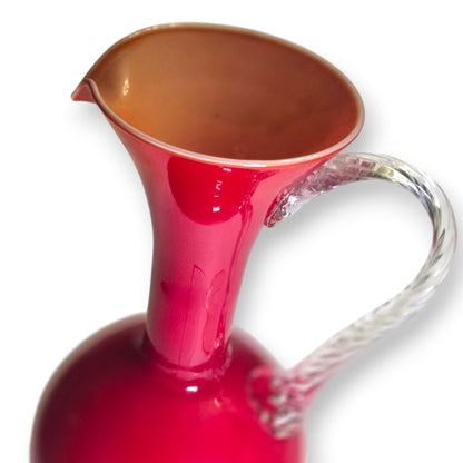 Empoli Vintage Ruby Red Glass Jug - Red