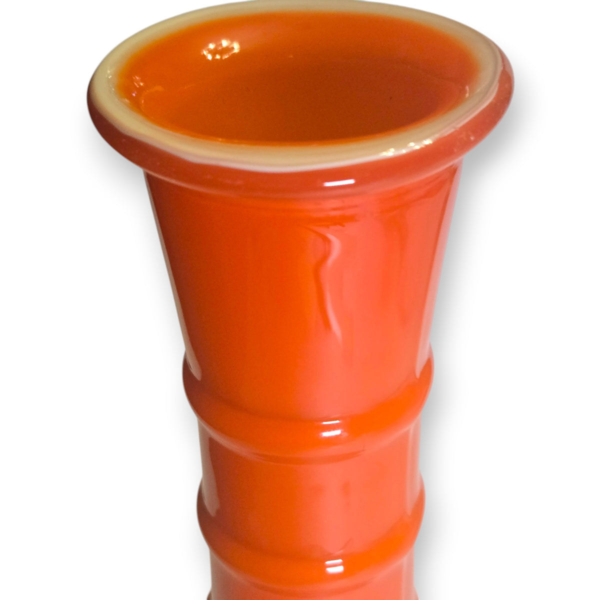 Opalina Fiorentina Coral Orange Glass Bottle - Orange