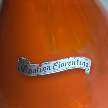 Opalina Fiorentina Coral Orange Glass Bottle - Orange