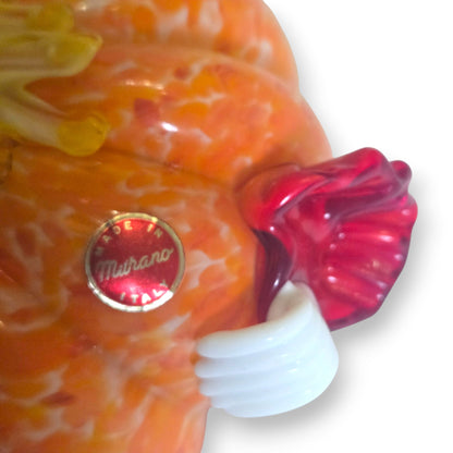 Fratelli Pitau Murano Orange Pumpkin Glass Clown - Orange
