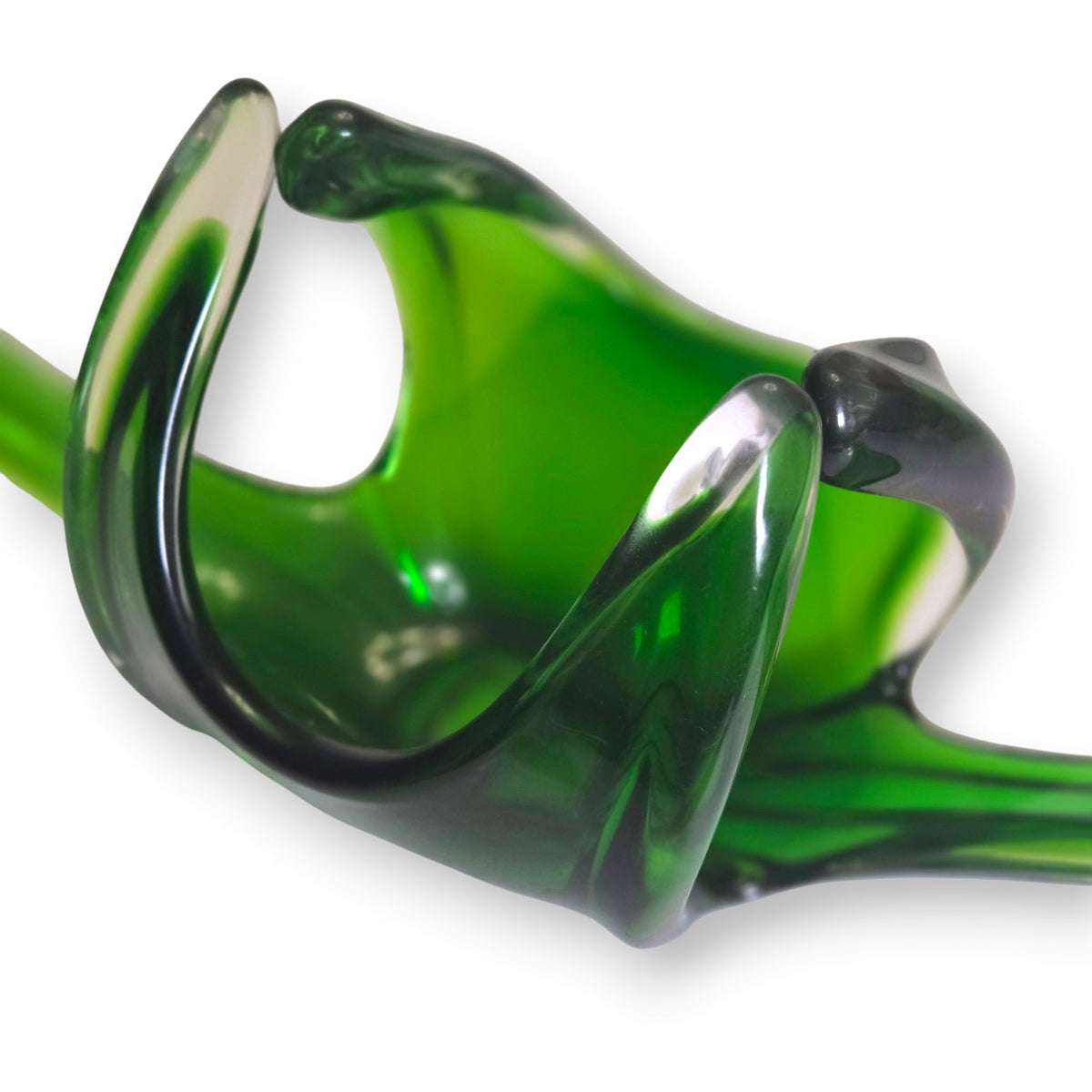 Murano Vintage Green Glass Centrepiece Bowl - Green