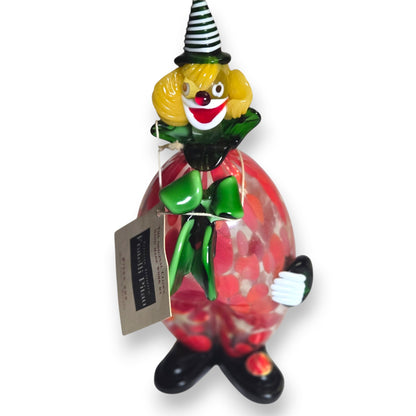 Fratelli Pitau Murano Vintage Red Mottled Glass Clown - Red