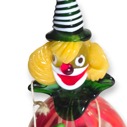 Fratelli Pitau Murano Vintage Red Mottled Glass Clown - Red