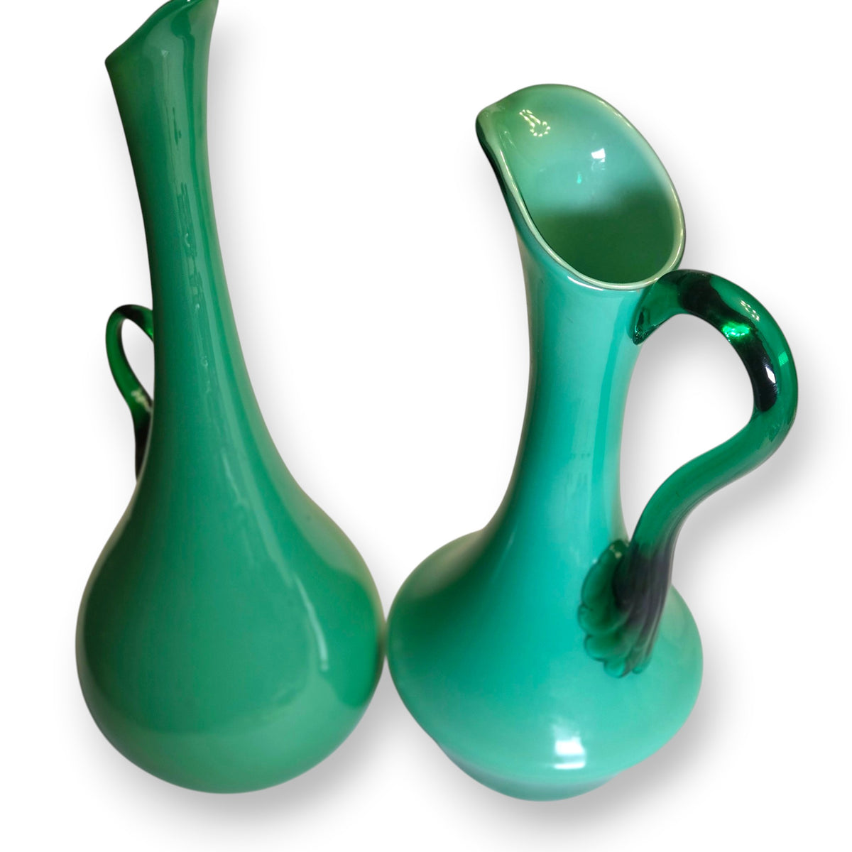 Empoli Vintage Sea Green Glass Jugs - Green