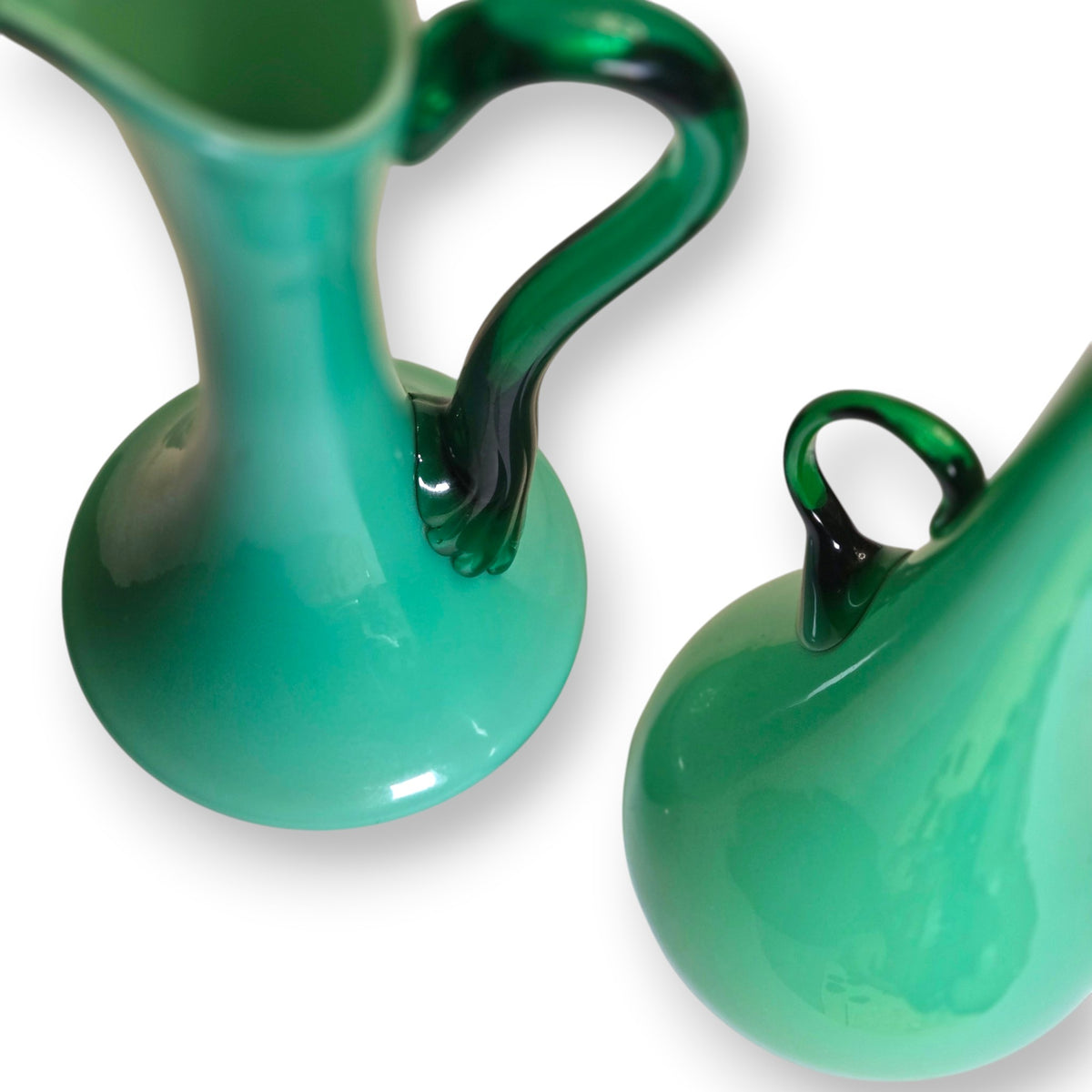 Empoli Vintage Sea Green Glass Jugs - Green