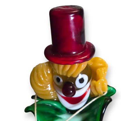 Fratelli Pitau Murano Vintage Multicolour Glass Clowns With Ball - Multi