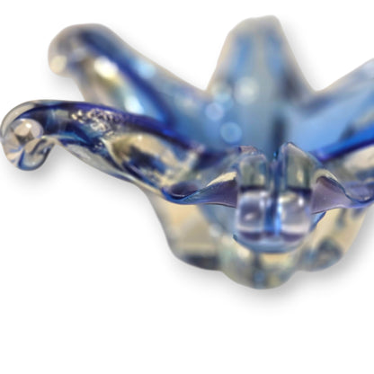 Murano Vintage Blue Star Glass Bowl - Blue