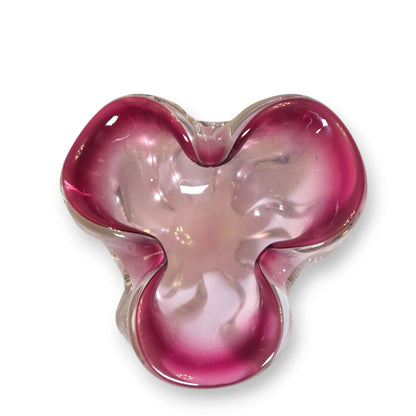 Murano Vintage Soft Cranberry Pink Glass Bowl - Pink