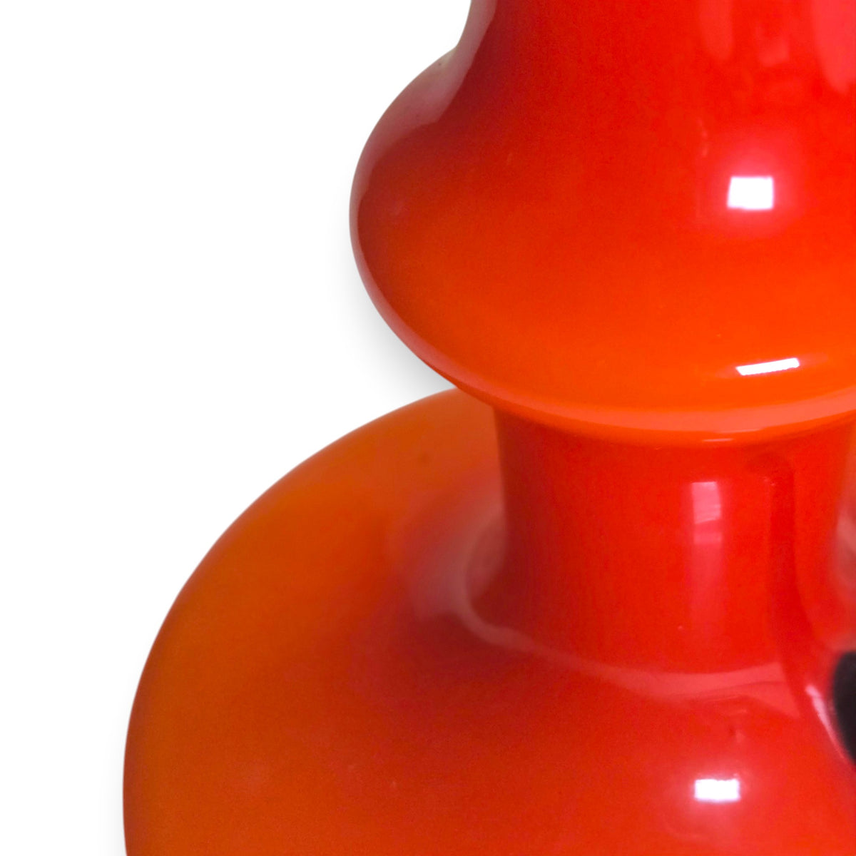 Empoli Vintage Orange And Black Glass Jug  - Orange