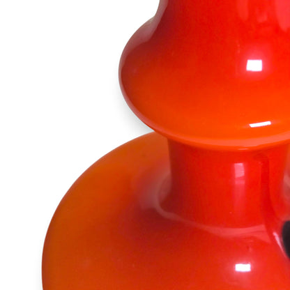 Empoli Vintage Orange And Black Glass Jug  - Orange