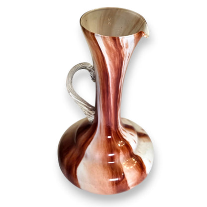 Empoli Vintage Marbled Brown Swirl Colour Glass Jug - Multi