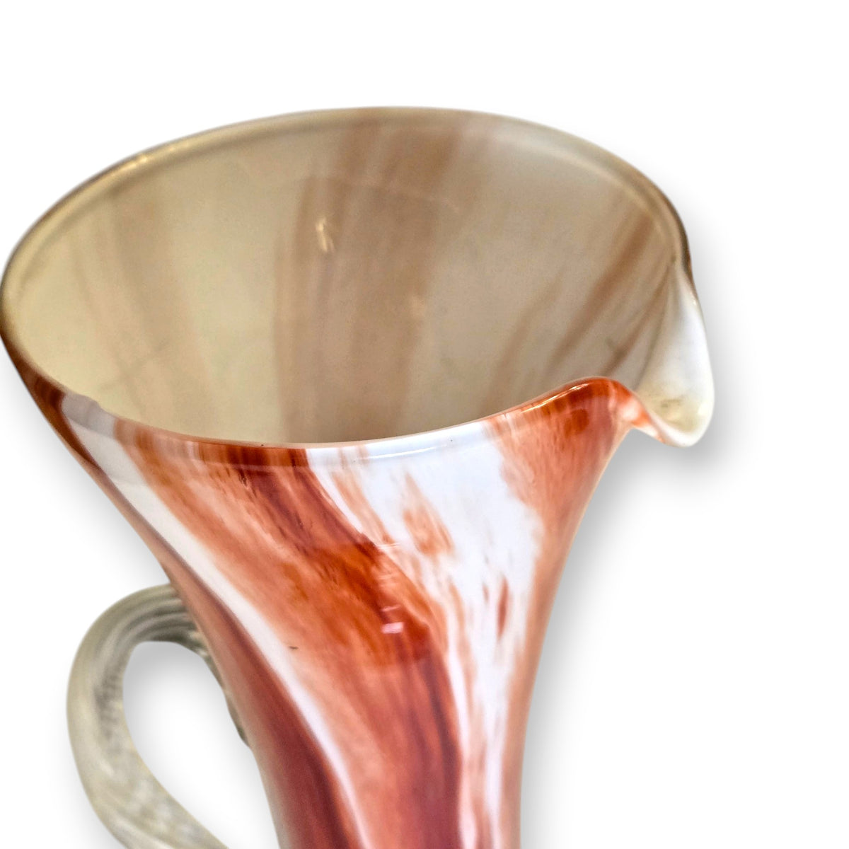 Empoli Vintage Marbled Brown Swirl Colour Glass Jug - Multi