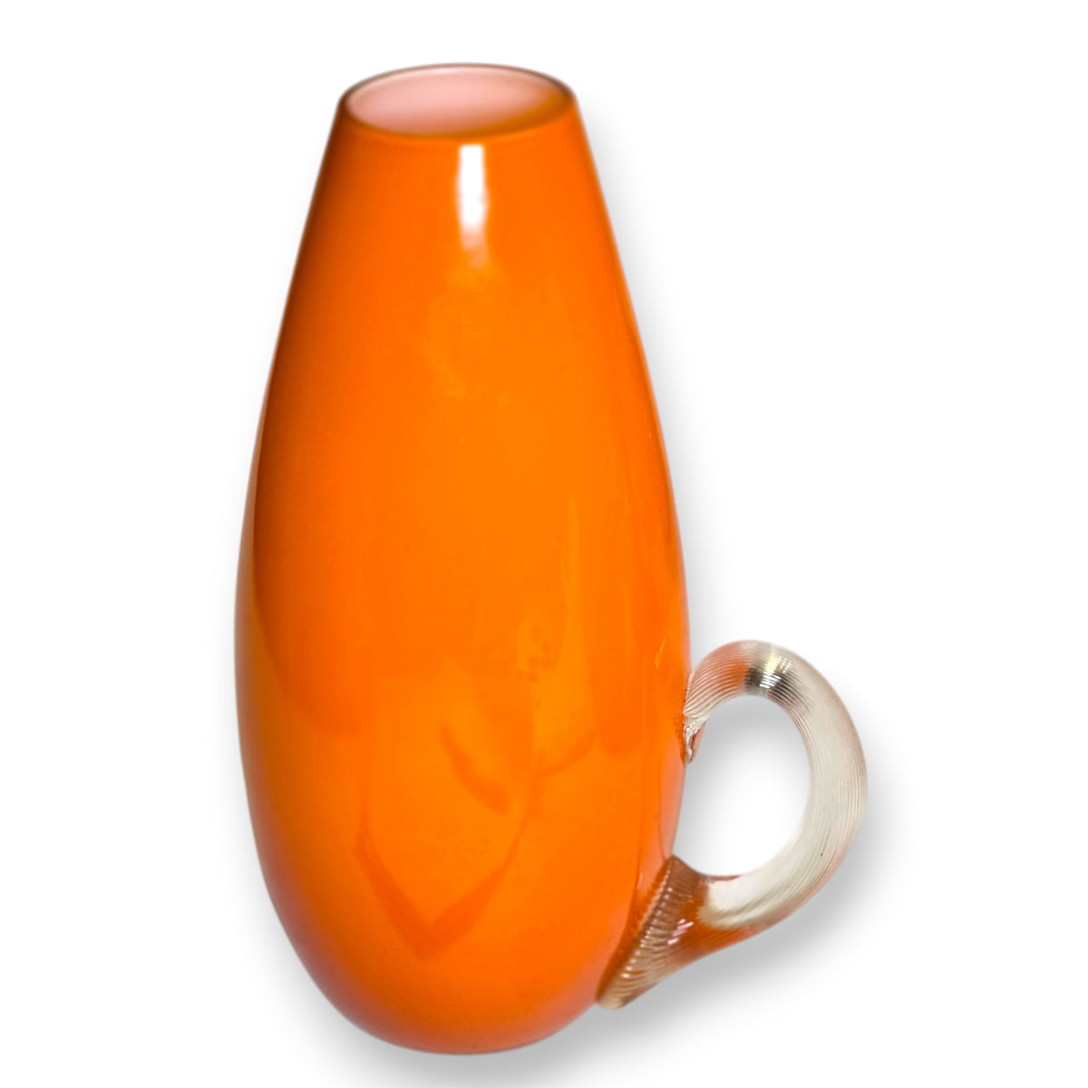 Empoli Vintage Three Piece Orange Glass Jug Vase - Orange