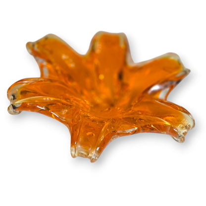 Murano Vintage Orange Honey glass Bowl - Orange